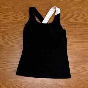 Black Athletic Tank Top with Contrast Strap – Women’s Small